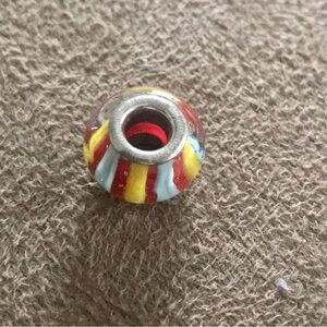 Striped Glass Bead Charm